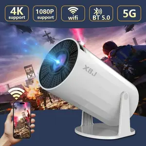 XBJ  Portable Projector with Android 11 Dual Wifi6 290ANS Built-in Speaker Appstore Allwinner H713 BT5.4 Cinema Outdoor Mini Projector WFl6 Remote Control Included Projector2025 White Wireless home theater projector Audio Device