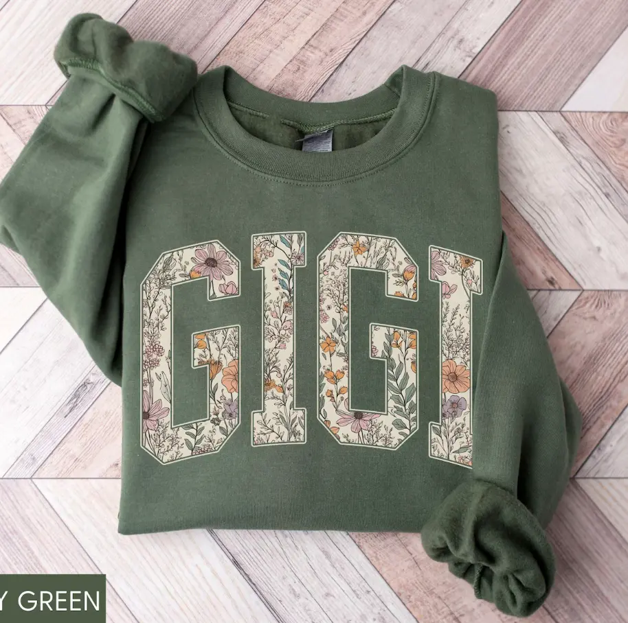 Floral Gigi Sweatshirt, Gigi Shirt, Gigi Crewneck, Gigi Sweater, New Gigi Gift, Grandma Gift