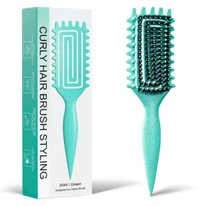 Wide Teeth Vented Detangler Brush for Curly Hair - Curl-Defining Tool for Wet & Dry Hair, Reduces Frizz, Ideal for Curly Hairstyling