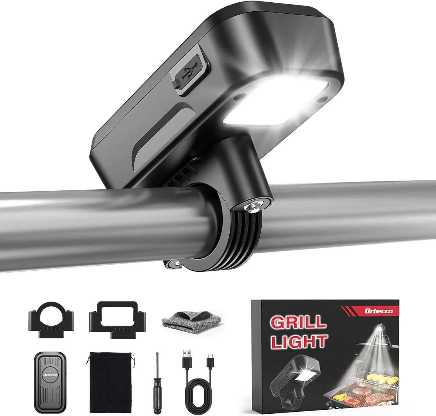 Rechargeable Grill Light for Webwer Grill & Blackstone Griddle, 2-Color Temperature BBQ Light with Magnetic Auto On/Off, Outdoor Barbecue Grilling Accessory Gift for Men, Camping Grill