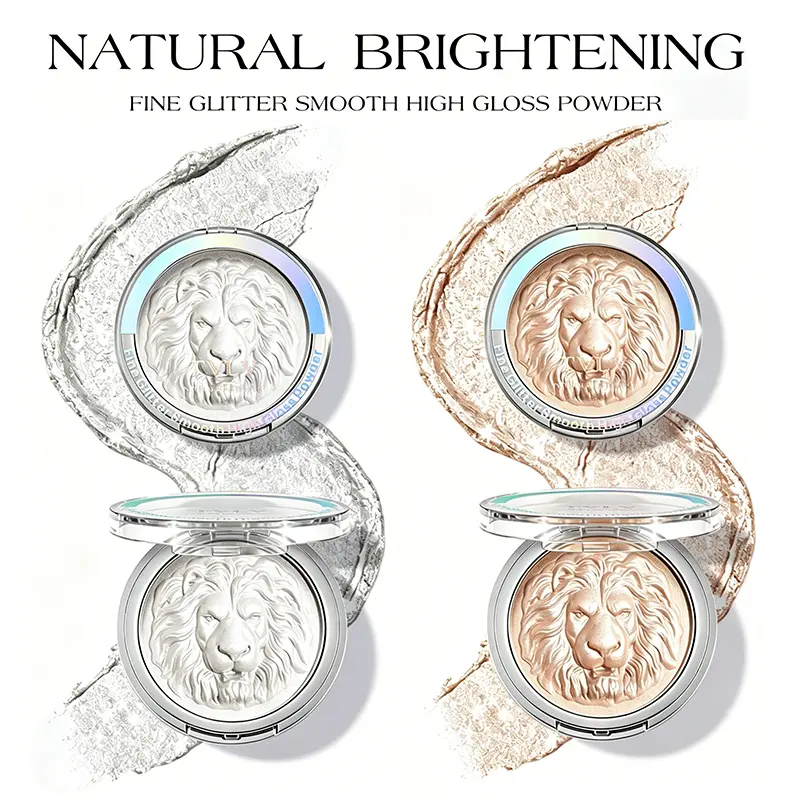 Highlighter Powder 2-Pack, Ultra-Fine Star Diamond Shimmer for a Natural Glow, Brightening 3D Sculpting Makeup for Face & Body, Radiant, Glowing Makeup, Glossy, Sparkle, Youth, One Stroke