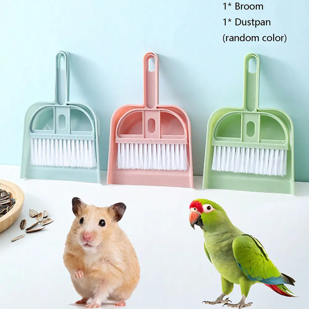 Hamster Cage Cleaning Broom and Dustpan Set, 2 Piece Pet Grooming Tools ...