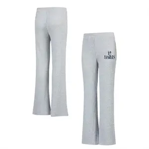 Womens NYC Ribbed Flare Pants Gray High Waist Lounge Pants Comfy Stretch Yoga Casual Wide Leg Pants