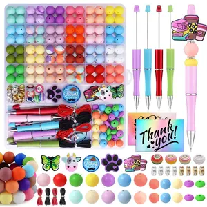 177 Silicone Beads, High Quantity, for Keychains & Bracelets, 12mm & 15mm Sizes, DIY Craft Supplies, Decorative Jewelry Making Materials