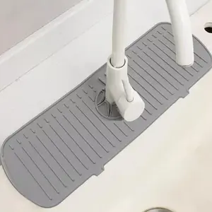 Kitchen Sink Splash Guard, Water Splash Proof, 1 Count Faucet Drain Mat, Handle Water Drip Collection Tray, Multifunctional Kitchen Sink Drain Mat, Bathroom Countertop Protector