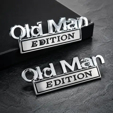 10x3.3cm Humorous Metal Alloy Water-Resistant 3D Emblem Car Sticker - Decals Stickers, Funny Truck Accessories, Old Man Themed Dad Gift, Car Vehicle Decoration, Compatible with SUVs, Motorcycles