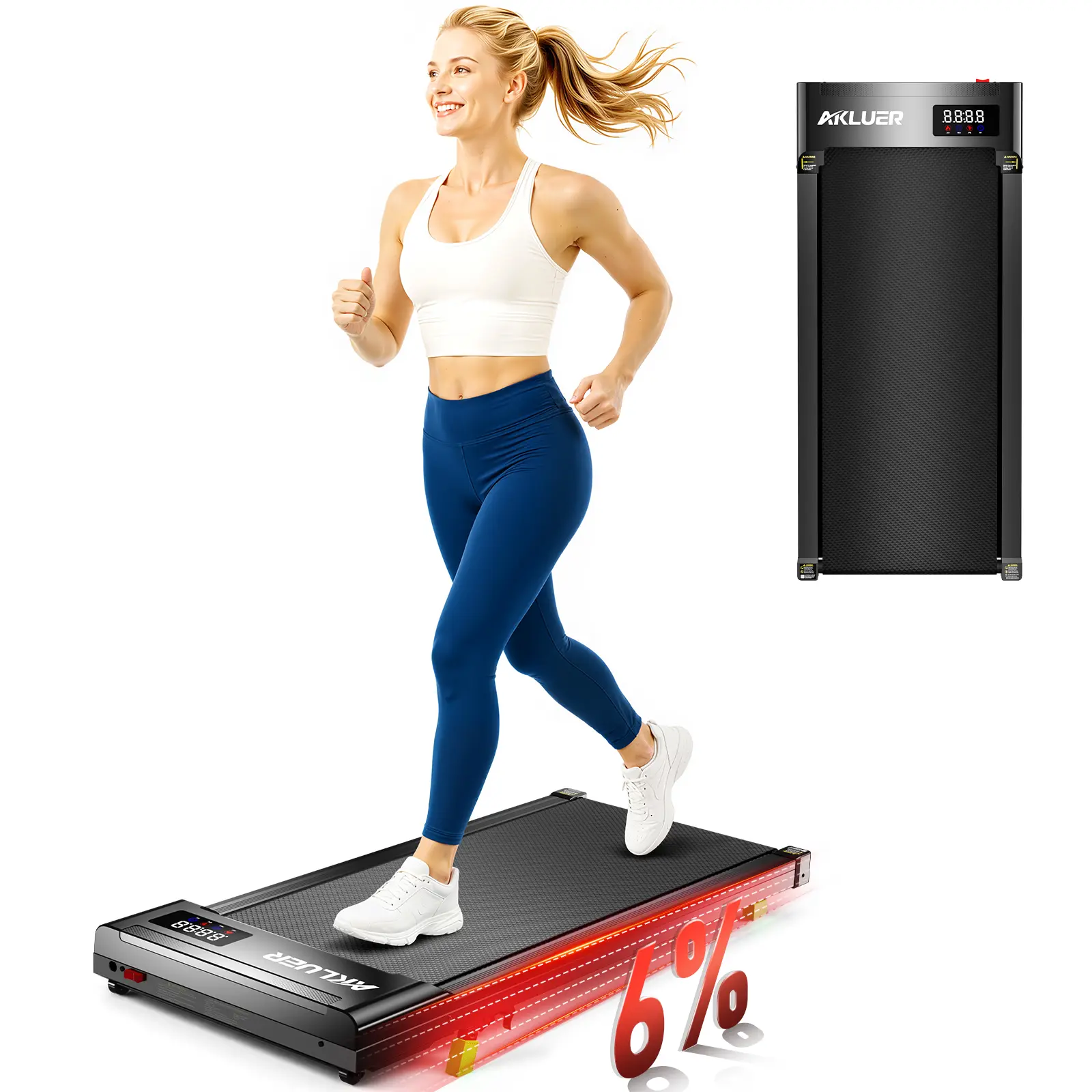 [Brushless Motor] Summervibes Incline Walking Pad Treadmill for Home, Speed 0.6-4MPH,2.5 HP Under Desk Treadmill Small with Remote Control, Walking Pad Small Treadmill with LED Display