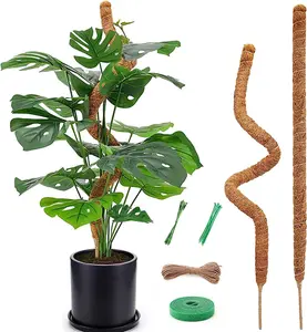 2 Pack Moss Pole for  Monstera - 25 Inch Moss Poles for Climbing  Monstera, Bendable Moss Pole Stakes for Indoor, Handmade Coco Coir  Support for  Grow Upward