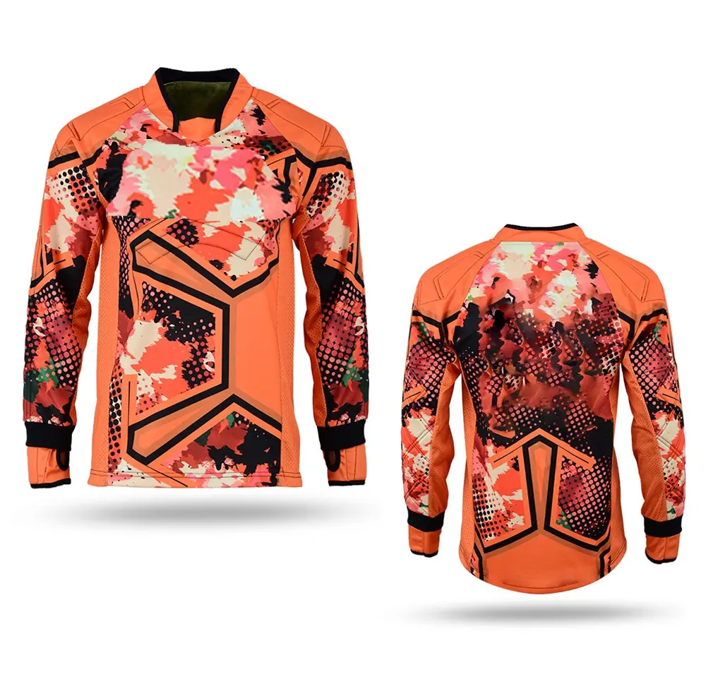 Galaxy High Quality Paintball Long Sleeve Padded Lightweight Jersey Orange - 1369