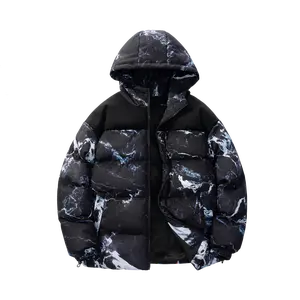 Men's regular winter coat, casual hooded cotton jacket, quilted warm parka, suitable for cold weather, everyday wear and outdoor activities. Black Stylish