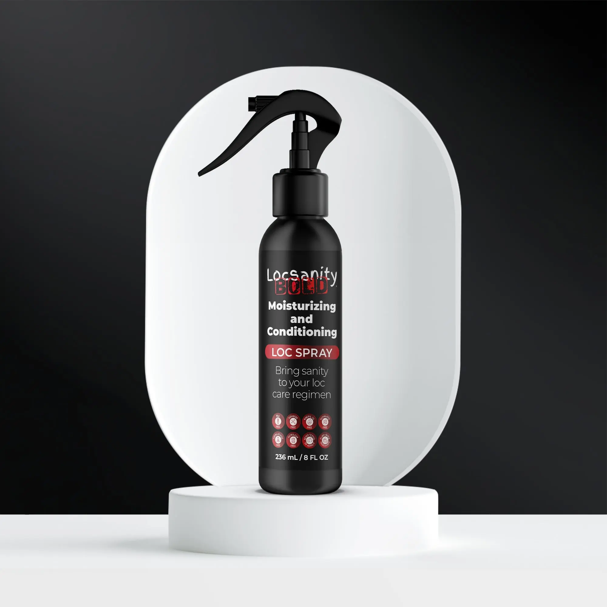 Locsanity BOLD Scented Lightweight Daily Hair Spray - Argan, Plant-Based Natural Ingredients, Cedarwood-Peppermint-Orange Blossom Aroma, Vitamin Blend, Haircare Moisturizer, Conditioning, Oil Control, Dry Scalp Nourishment & Balance, Cruelty Free, Hydrate