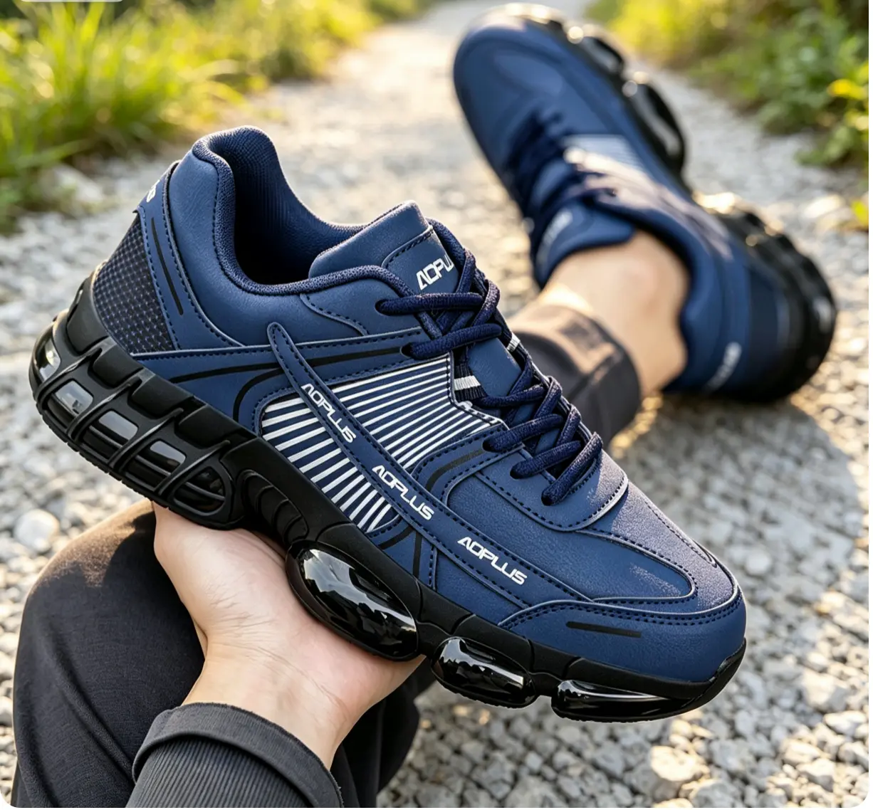 Men's Lace-Up Steel Toe Safety Footwear - Waterproof PU Leather Athletic Walking Shoes, Round Toe, Lightweight Non-Slip Rubber Sole, Suitable for Warehouse Use