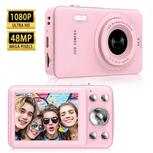 2026 Portable Digital Camera for Photography, FHD 1080P CCD Vintage Filter Style, Compact Travel Cameras with 32GB Card, 16X Zoom Anti-Shake Point and Shoot Vlogging Camera, Birthday Gift for Teens Students Beginners