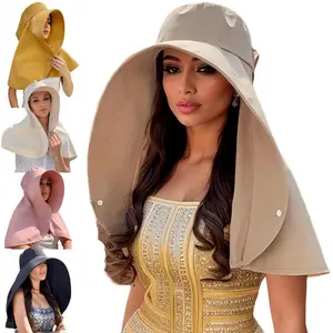 Women's Wide Brim Sun Hat - Solid Color Casual Outdoor Accessory for Ultimate Sun Protection, Perfect for Beach Days, Garden Relaxation & Summer Adventures