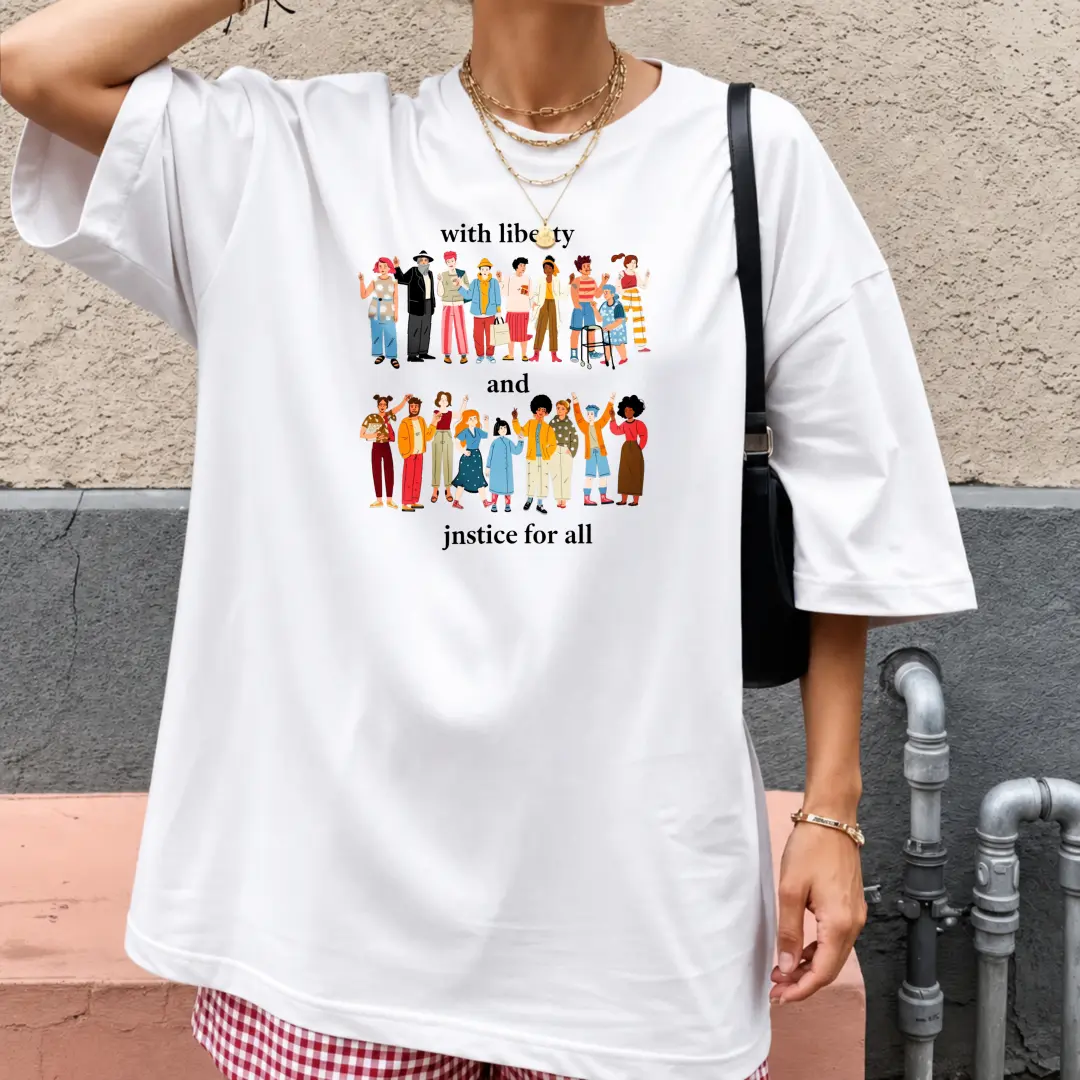 Justice Graphic T-Shirt, Equality Statement Tee, Soft Cotton Comfortable Relaxed Fit Casual Shirt, Unisex Everyday Streetwear, Inspirational Message Top, Perfect Gift for Change Makers