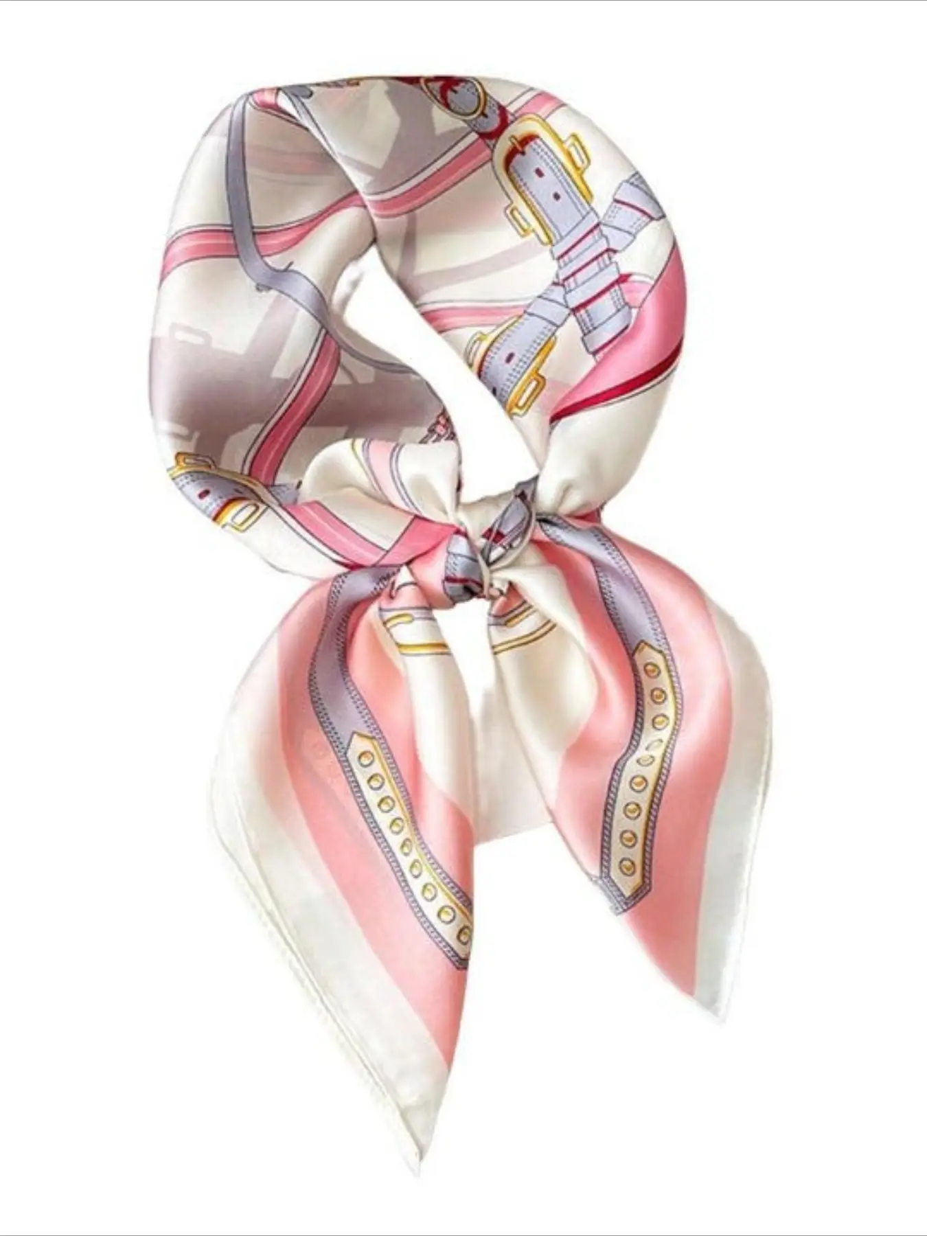 2025 new fashion pattern silk scarf professional spring and autumn scarf foreign style scarf scarf decoration Twist Boho Style Scarf