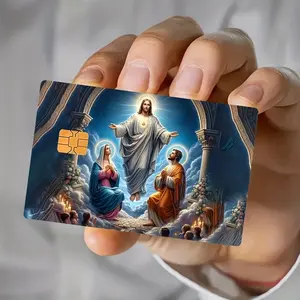 God, Jesus, and Mary Theme Credit Card Sticker Used for EBT, Transportation, Keys, Credit Cards, Debit Cards, Card Skins, Protect Bank Cards, No Bubbles, High Quality, Suitable for Small Chip Cards