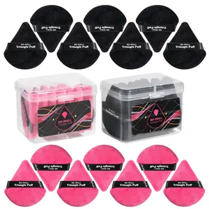 14-Piece Triangle Powder Puff Set, Soft Velvet Beauty Makeup Puffs for Face, Suitable for Loose Powder and Foundation, Dry Wet Contouring, Includes Storage Box