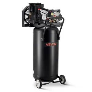 VEVOR 30-Gallon Air Compressor, 2HP 5.3SCFM at 90PSI, Max 125PSI Pressure Oil-Lubricated Air Compressor Tank, Portable on Wheels for Auto Repair, Tire Inflation, Spray Painting, Woodwork Nailing, 120