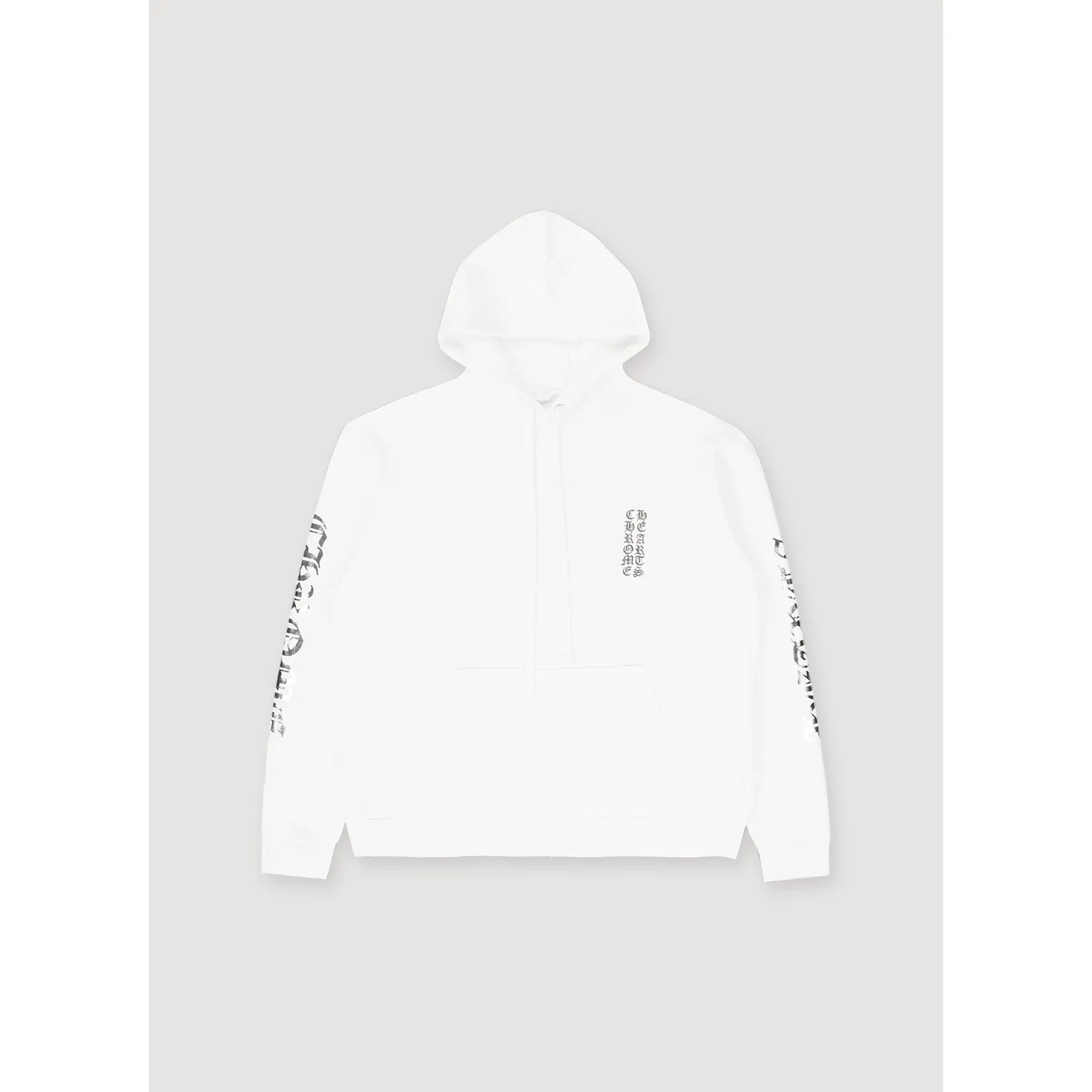 Chrome Hearts Silver Metallic Vertical Logo Sweatshirt White
