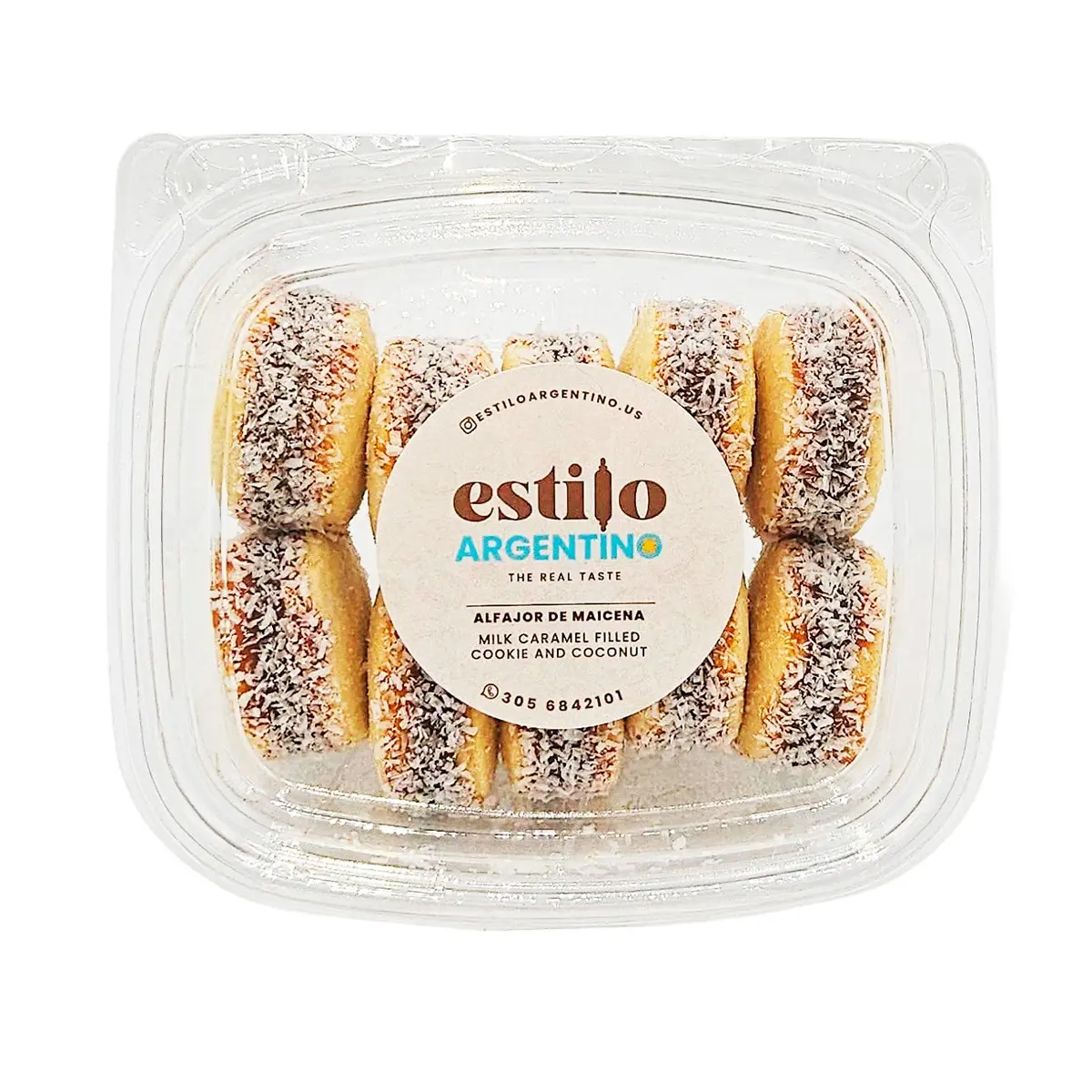 Alfajores Estilo Argentino de Maicena Con Arequipe y Coco Rallado/ Alfajor Estilo Argentino With Caramel And Striped Coconut