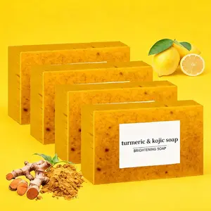 Kojic Turmeric Face Soap, Kojic Soap, Face Cleansing Soap, Turmeric Face and Body Soap, Kojic Face and Body Soap（one bar of soap）