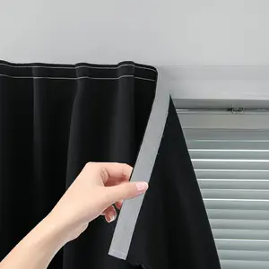 Adhesive Blackout Self Stick Window Curtains Blinds No Rod Needed Easy to Hang, Suitable for Bedroom Living Room Dining Room Kitchen Home Office 35"W X 59"L Black 1 Panel