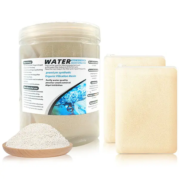 Aquarium Organic Filtration Resin, Aquarium Supplies for Fresh/Saltwater Filtration Tank Filter Accessories, Removes Driftwood Tannins & Yellow Water, 300ml 2 Packs Synthetic Resin, Fish Tank Accessories