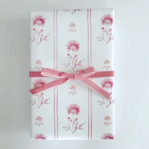 Wrapping Paper: Pink Juliet Floral {Gift Wrap, Birthday, Holiday, Christmas}