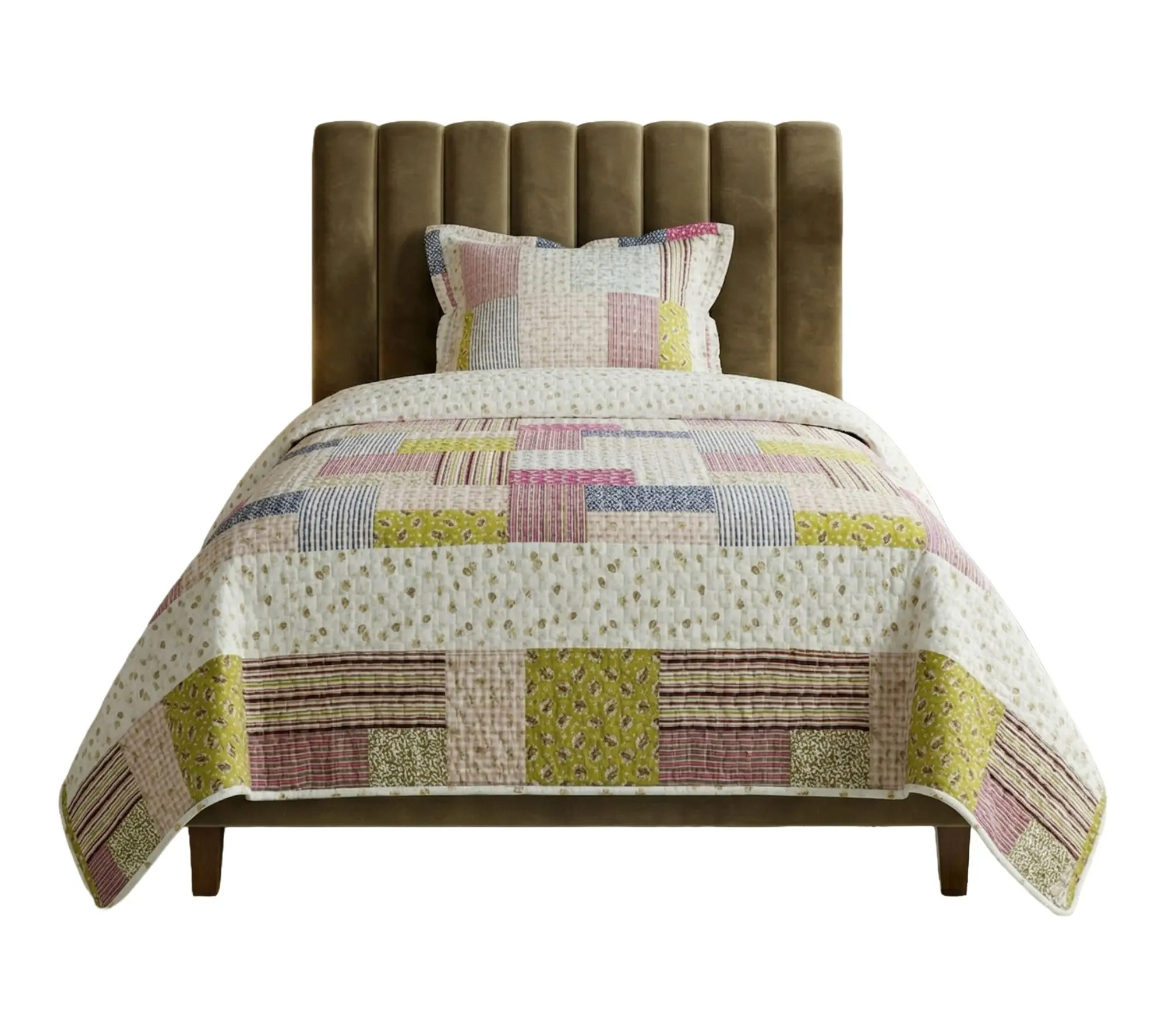 Lavish Home 2-Piece Savannah Classic PatchworkTwin Quilt Set