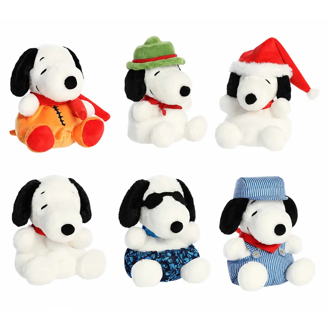 Palm Pals Adorable Snoopy Family Cute Mini Character Stuffed Animals, Back to School Gifts for Kids