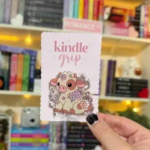Cute Cow Kindle Grip, Kindle Holder, Phone Holder, Kindle Accessories, Bookish Gifts sticky pop socket