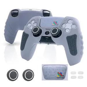 PS5 Controller Cover Case, Anti-Slip Silicone Cover Skin Compatible with PS5 Controller with Thumb Grip Caps, Joystick Protectors and Cover Wrap Sticker - 30th Anniversary Limited Edition