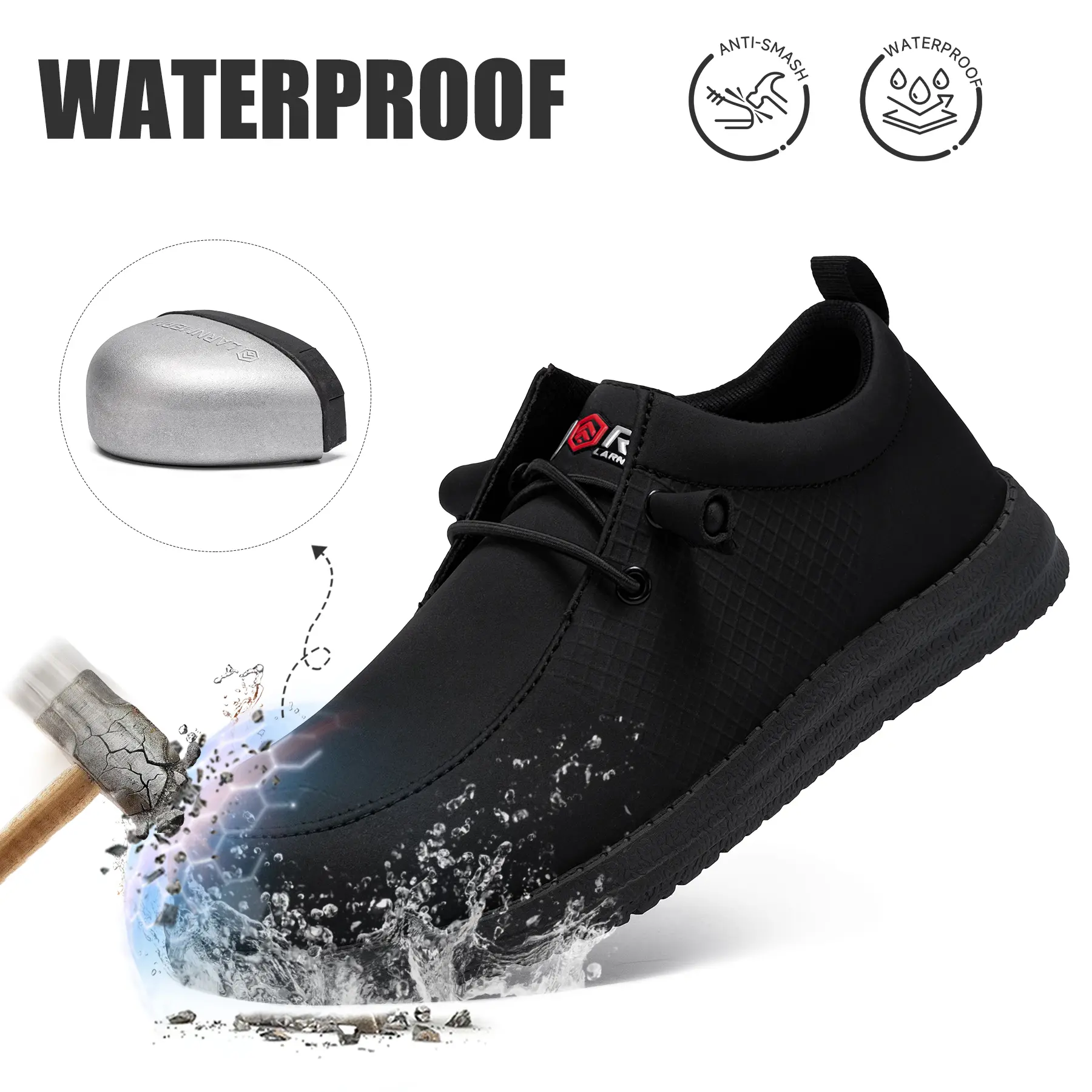Waterproof Steel Toe Work Shoes for Men Women, Puncture Proof Non Slip Lightweight Safety Sneakers Construction Warehouse Footwear