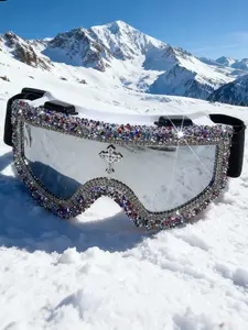 Unisex Rhinestone Criss-Cross Design Sunglasses, PC Frame UV Protection, Fashionable Sporty Streetwear Style, All-Season Wear