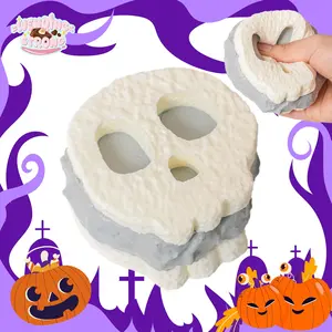 [WenQing Taba Squishy] White skull Handmade taba squishys/ squishy toys, all silicone rebornsquishy, ​​​​​​fidget toys, 62g taba squishy, ​​​​​​perfect gifts for girls and boys