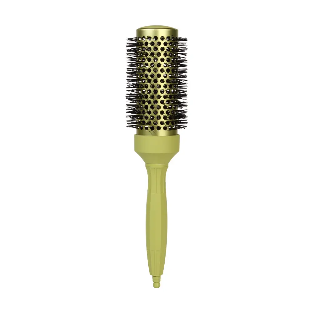 Round Hair Roller Comb for Curling and Drying, High Heat Resistant Nylon Teeth, Abs Handle, Suitable for Medium Long Hair, Women's Comb