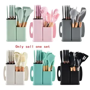19pcs set Non-stick Silicone Kitchen Utensil Spatula Spoon Cooking Cookware Gift Cooking Utensils