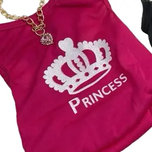 Hot Pink Pet Princess Shirt for Dogs & Cats - Ideal for Summer Colorful Breathable Small Outfits