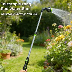 YESTAR Telescopic Watering Wand, Garden Hose Extension Sprayer, Extendable Garden Hose Wand Extends to 28 Inches, Heavy Duty Metal Hose Nozzle with Adjustable Spray & 180° Pivoting Head for Lawn and Garden