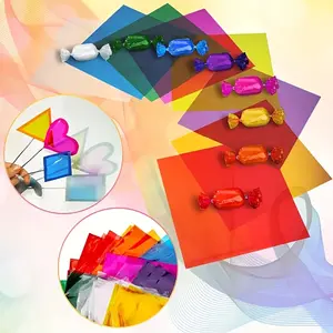 80pcs Vibrant Colored Cellophane Sheets - 7.5x7.5 Inches Premium Quality Wrapping Paper for DIY Arts, Crafts, Decoration, Gift Wrapping, Eid Al-Adha Mubarak Celebrations and More