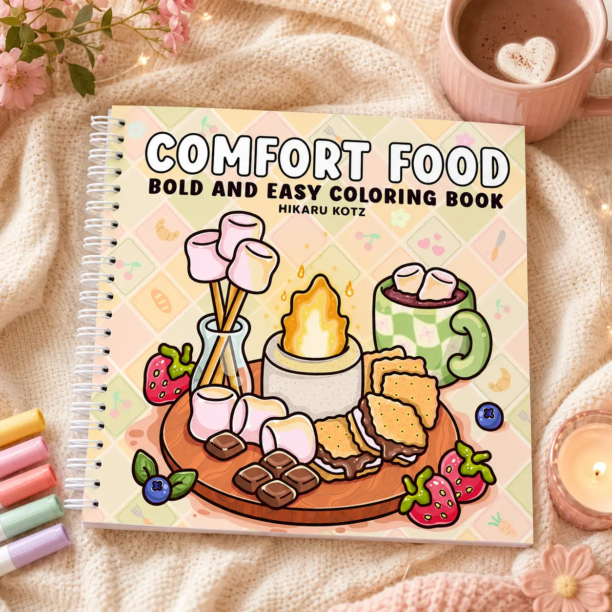 Comfort Food: Bold and Easy Coloring Book for Adults and Teens