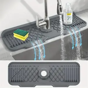 Silicone Splash Guard for Kitchen Sink, Water splash guard, Non-Slip Faucet Splash Mat, Foldable Edge Design Splash Pads, Ideal for Home Bathroom RV Kitchen Accessories