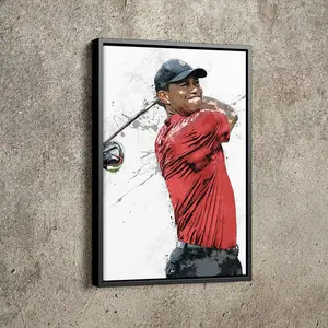 Tiger Woods Poster Masters 2019 Golf Painting Hand Made Posters