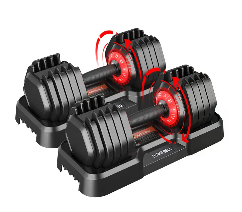 Single Adjustable Dumbbell Weights (2.5-25 lbs) - 10-in-1 Compact Dual-Lock Space Saver Fitness Equipment with Quick-Adjust Dial, Anti-Slip Grip, PP Stand for Home Gym Strength Training