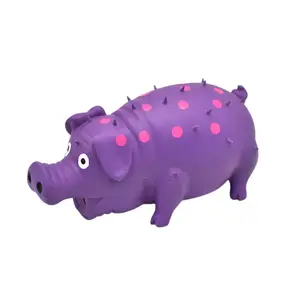 Juguete para masticar con forma de cerdo para perros, resistente, con chirridos y puntos sólidos, de fábrica