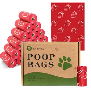 42 Rolls/24 Rolls/8 Rolls (630pcs/360pcs/120pcs)Eco-Friendly Ultra-Thick Dog Poop Bags, Strawberry Scented Leak-Proof Pet Waste Bags,  with Dispenser Gift
