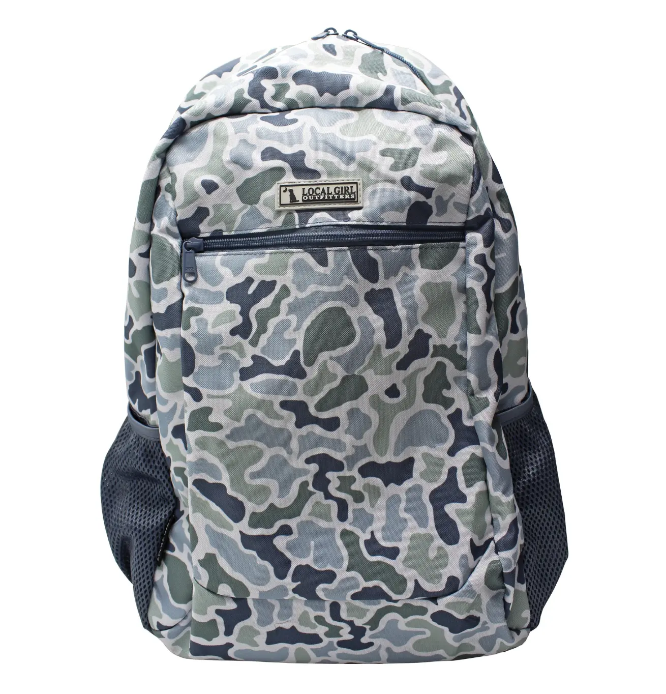 Local Girl Outfitters Localflage Coast Camo Backpack | Polyester Laptop Bag for School & Travel with Padded Sleeve, Multi-Pocket & Water Bottle Pockets, Cam, Shoulder Strap