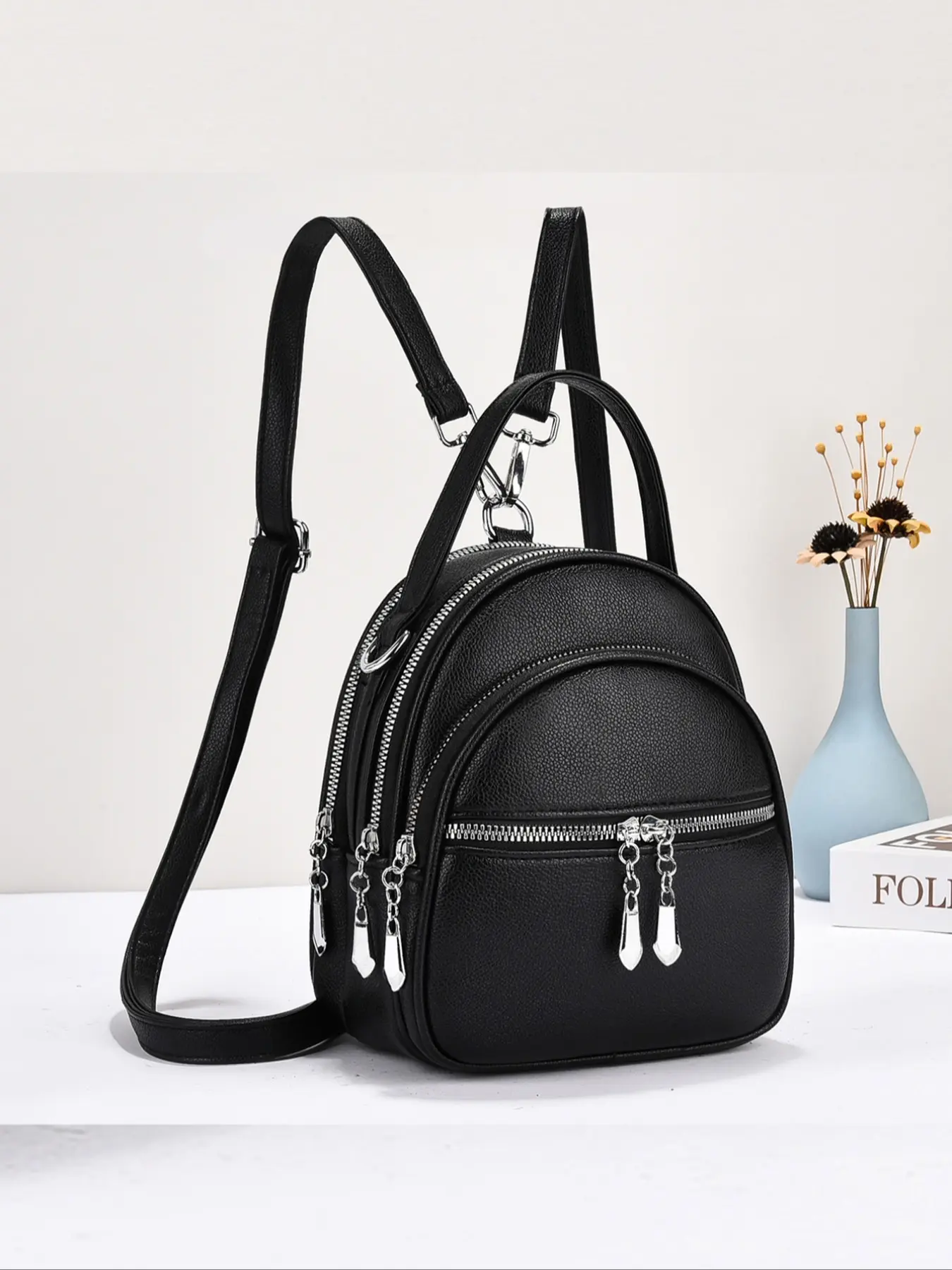 Women's Fashionable Backpack, Casual Versatile Zipper Backpack, Trendy All-match Crossbody Bag for Daily Used, Stylish Casual Daypack, Backpacks Women
