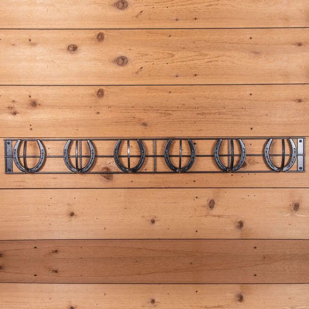 Steel Easy-Up Pro Mountable Horseshoe Hook Rack, 6-Hook Home Organizer Rail